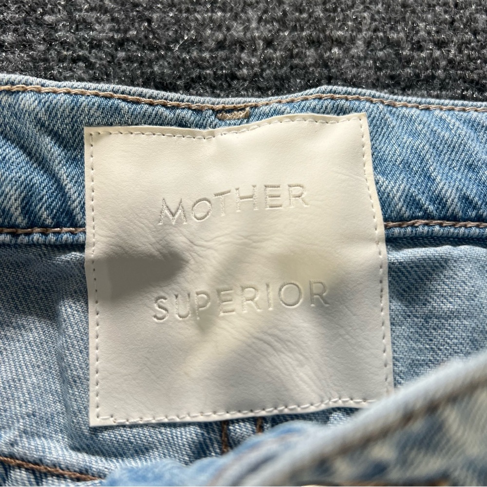 MOTHER Superior The Undercover Wide Leg Jeans Unripped Blue Wash Size 29 USA EUC - Picture 3 of 10
